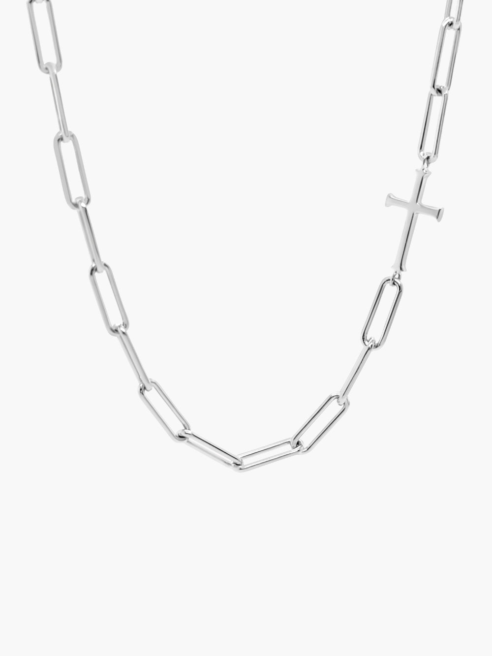 アクセサリー Silver 925 CROSS-LINK CHAIN NECKLACE MILACOLATO Solid S925 Sterling Silver Cross Necklace for Men Women