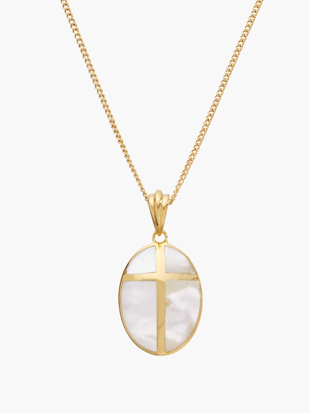 Mother Of Pearl Cross Pendant Necklace | Rizen Jewelry