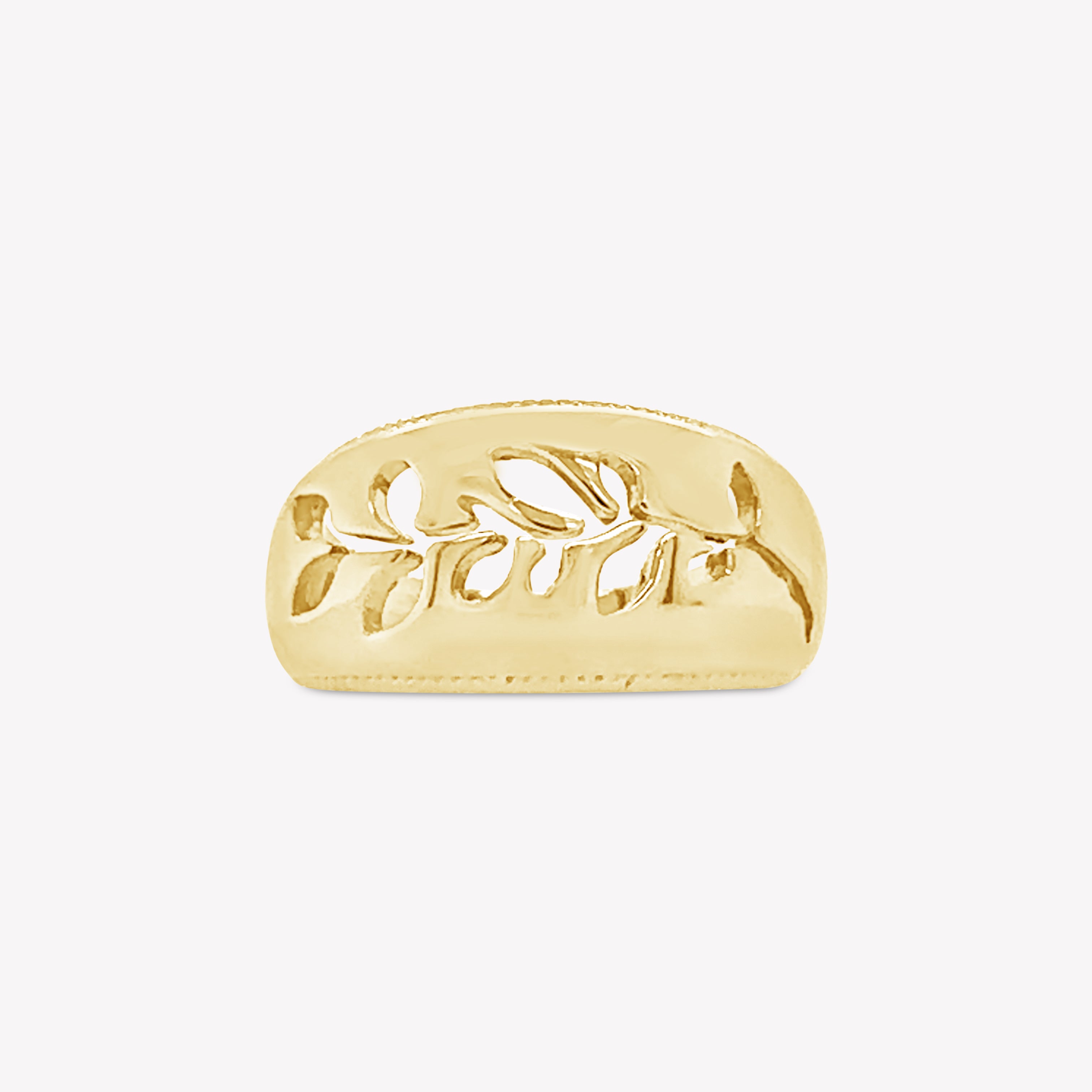 Intricately designed Olive Branch Ring in 18k gold vermeil from the Rooted Collection by Rizen Jewelry.