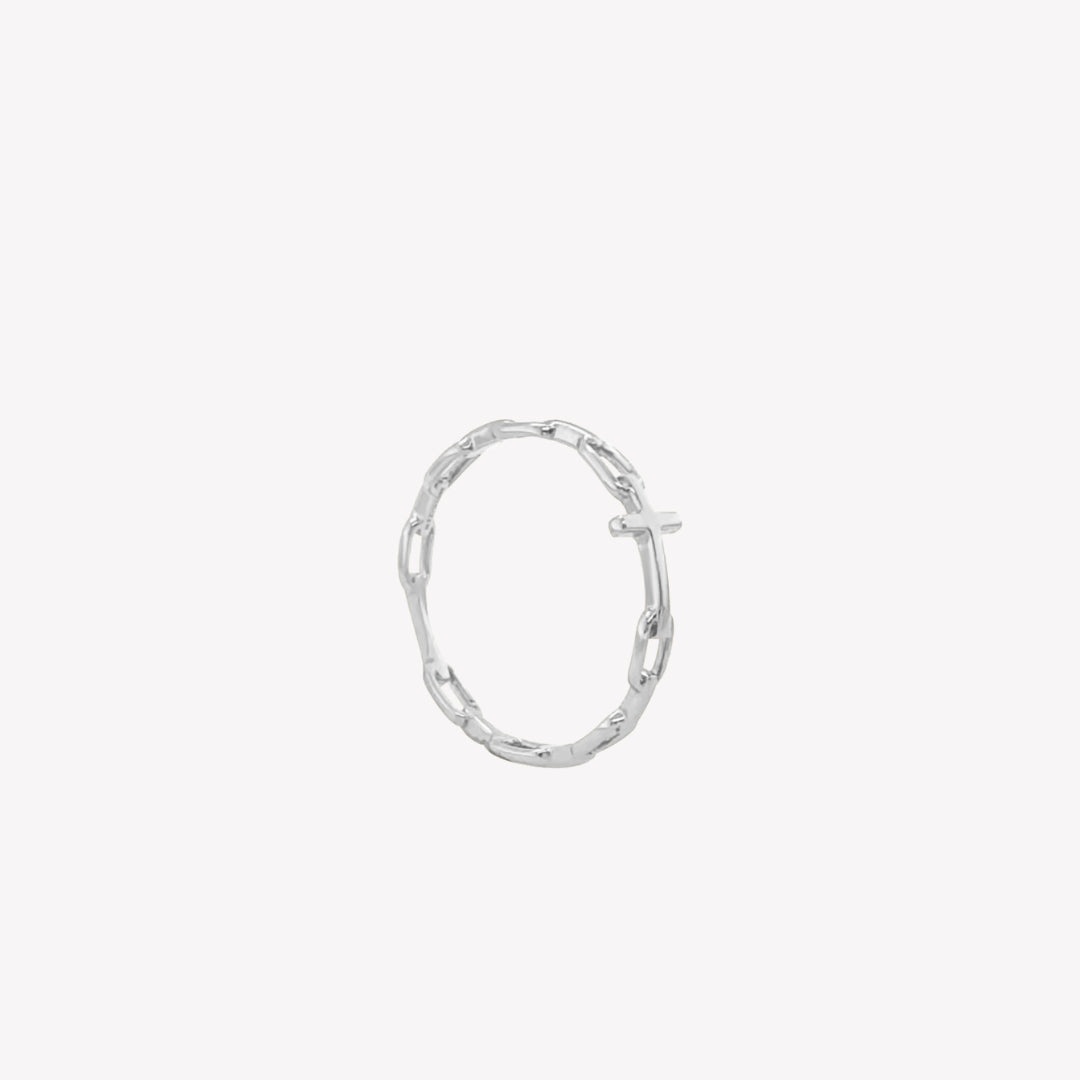Rizen Jewelry sterling silver cross chain breaker ring from the Calvary Collection.