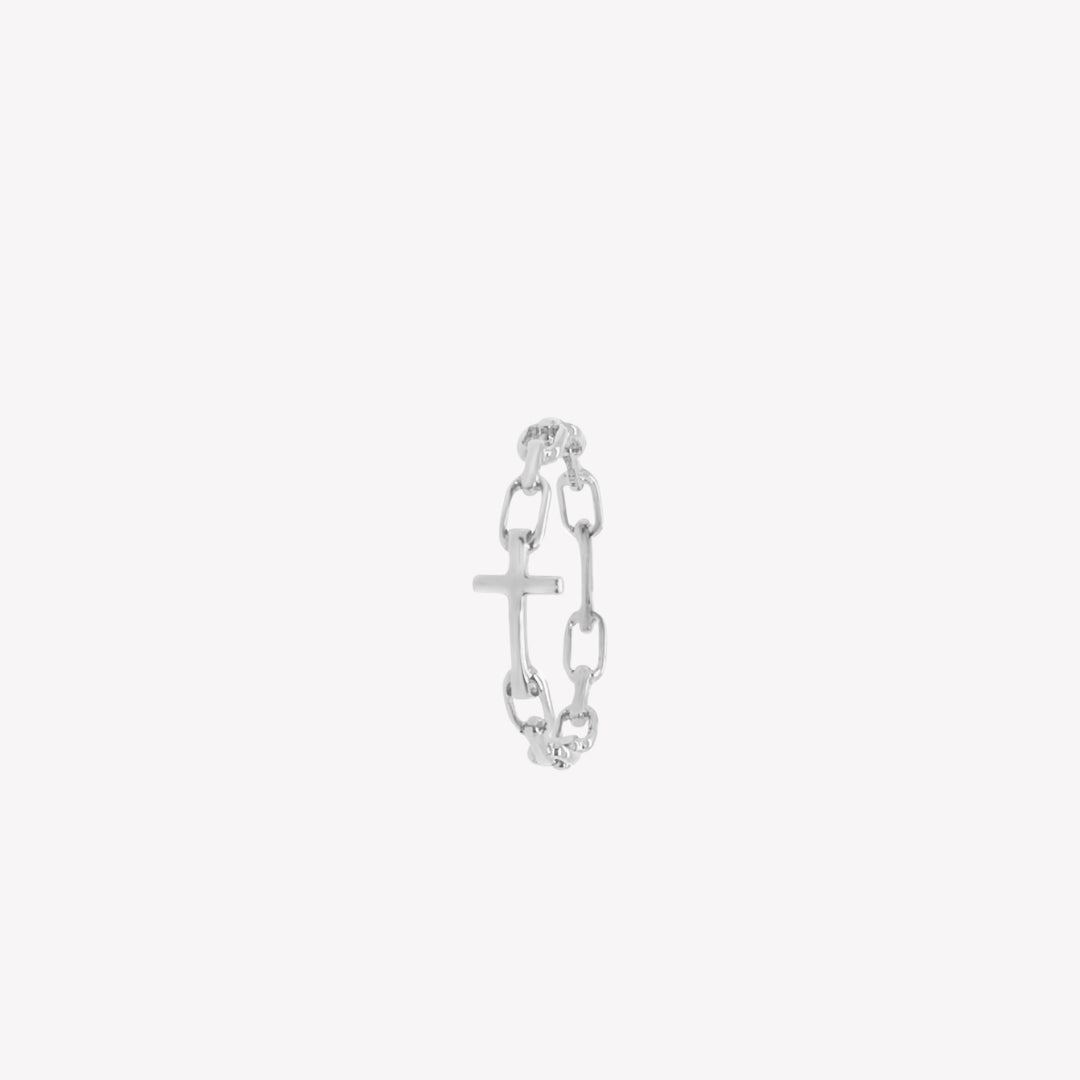 Rizen Jewelry sterling silver cross chain breaker ring from the Calvary Collection.