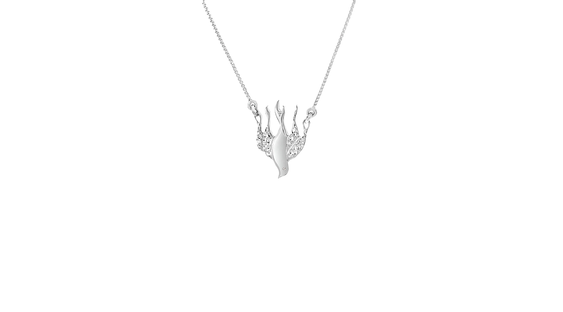 sterling silver hammered dove necklace
