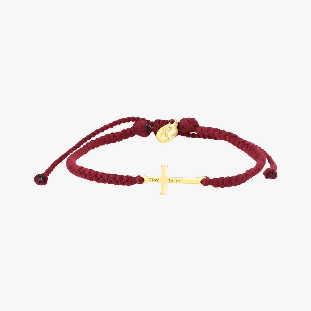 Garnet Cross Bracelet
