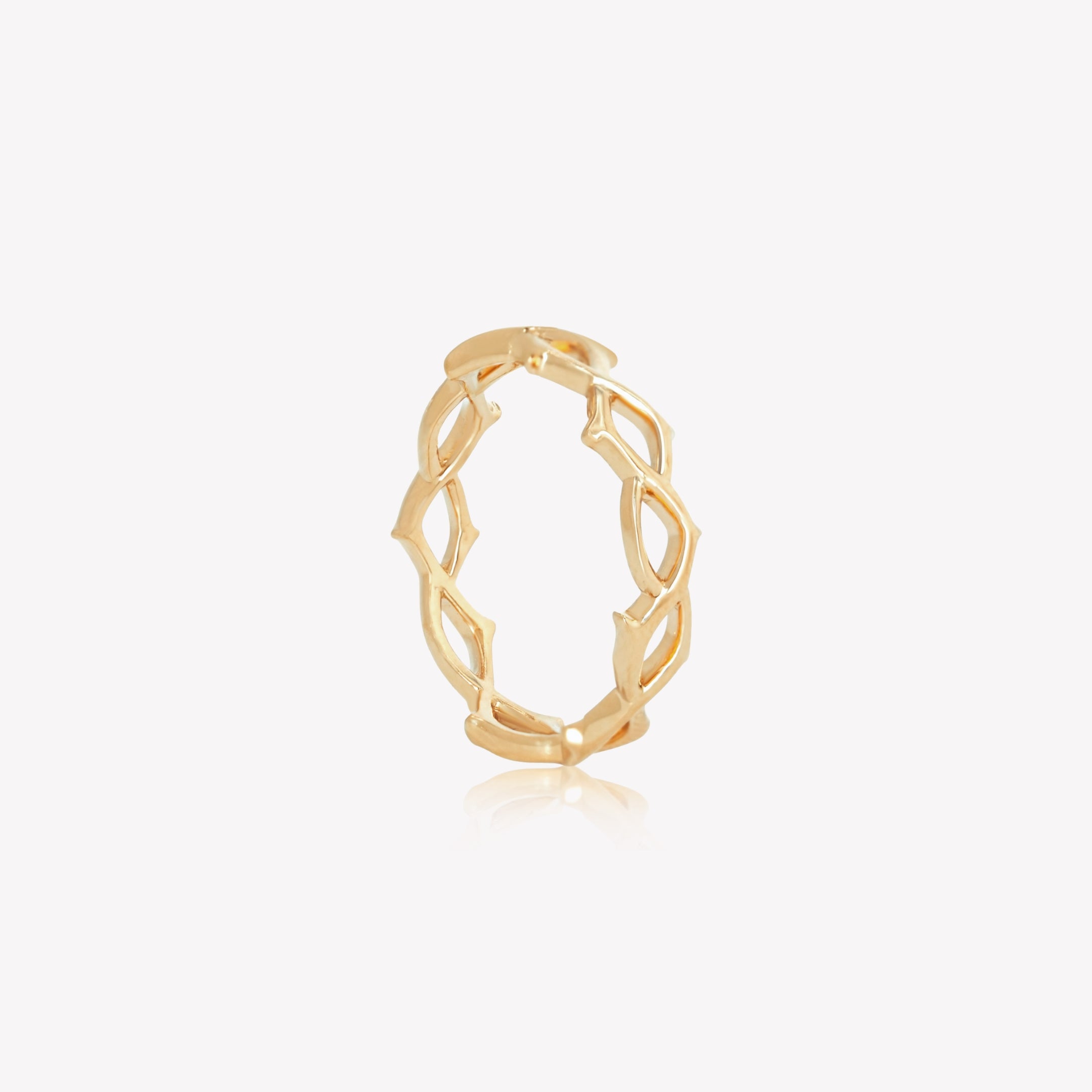 RIZEN Jewelry Crown of Thorns Band Ring Gold Plated over Sterling Silver from the Insignia Collection