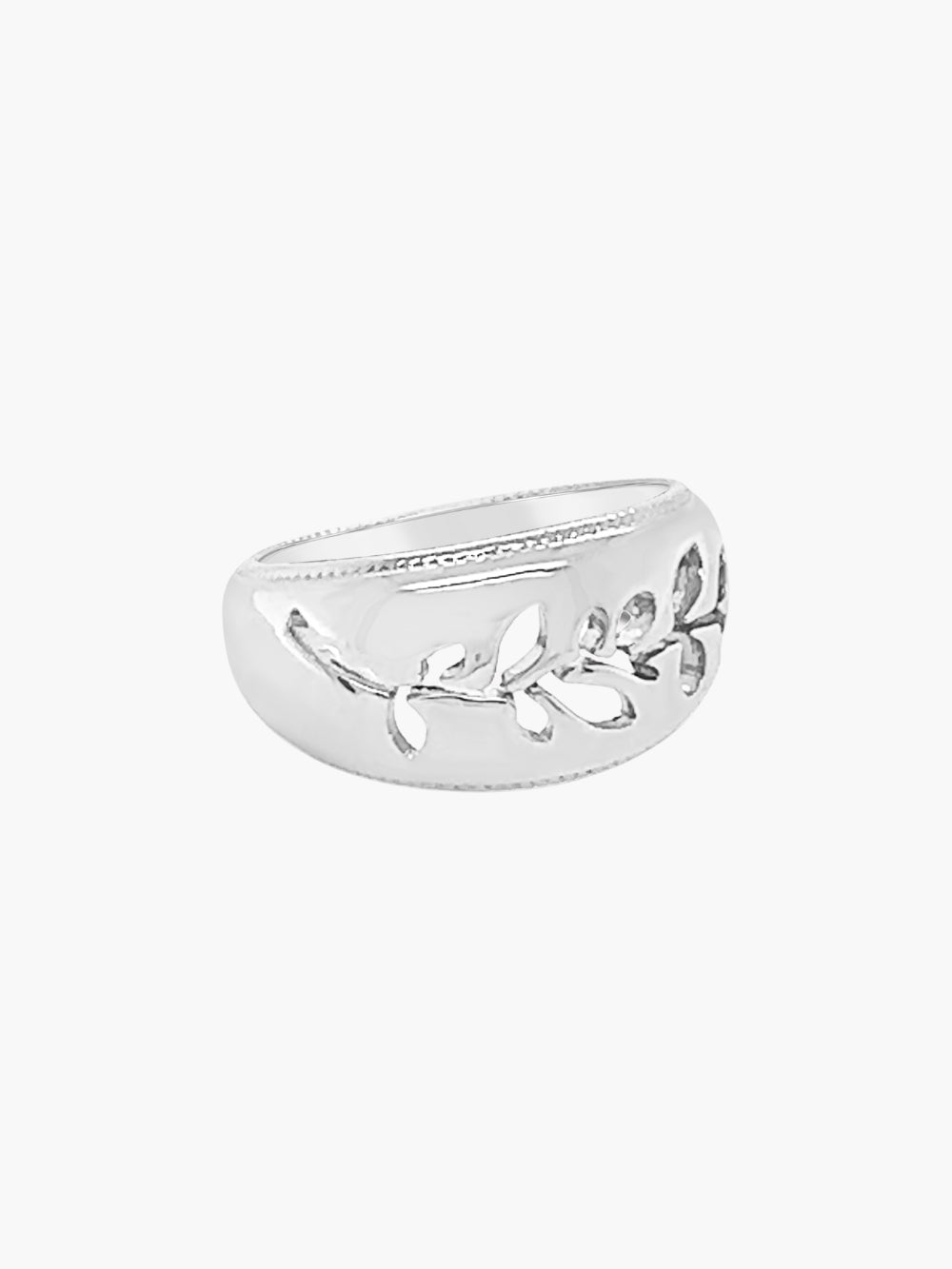 Olive branch ring in sterling silver from the Rooted collection.  Inspirational gift for any occasion by Rizen Jewelry.