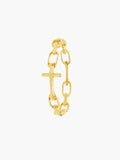 Mini chain breaker cross ring in 18k gold plated from the Calvary collection.  A timeless baptism gift by Rizen Jewelry.
