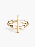 Gold Cross Statement Ring from the Chain Breaker Collection by Rizen Jewelry 