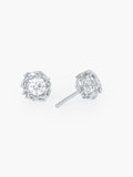Rizen Jewelry Crown of Thorns Stud earrings, intricately cradle, a round brilliant cut cubic zirconia in the center. 