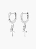 Calvary Cross Huggie Hoop Earrings