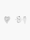 Emanate love heart earrings in sterling silver from the Infinite Grace collection. A wonderful Christian Jewelry Gift by Rizen Jewelry. 