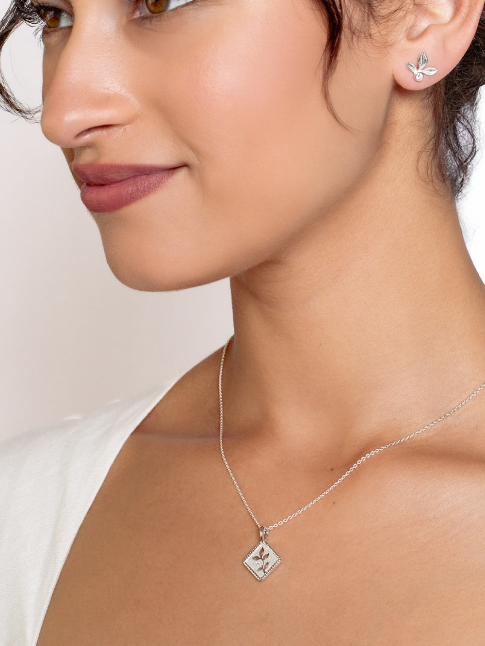 Olive Leaf Stud Earring