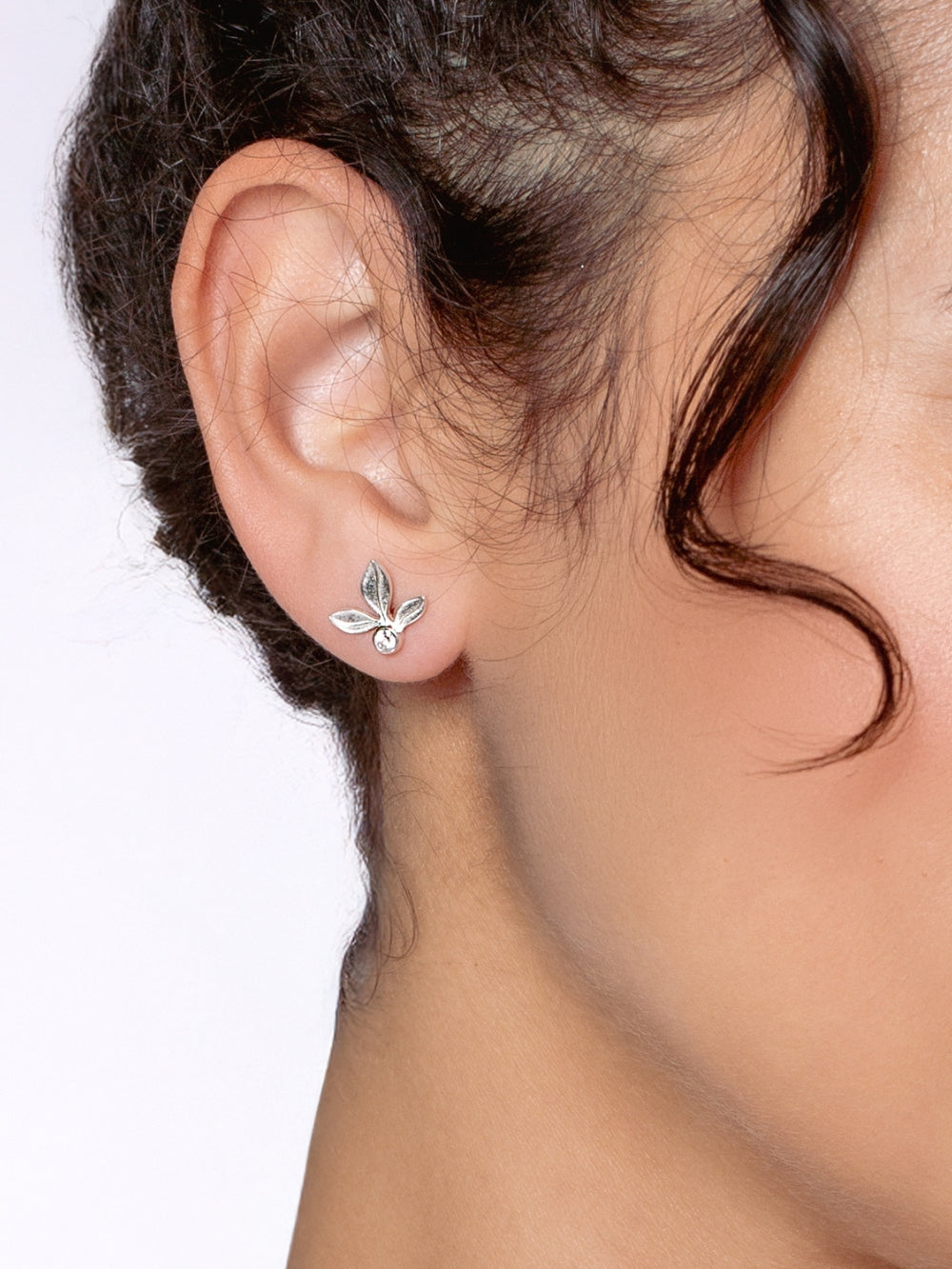 Olive Leaf Stud Earring