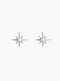 Adoring Star Stud Earrings in sterling silver with center cubic zirconia, from the insingia collection by Rizen Jewelry.