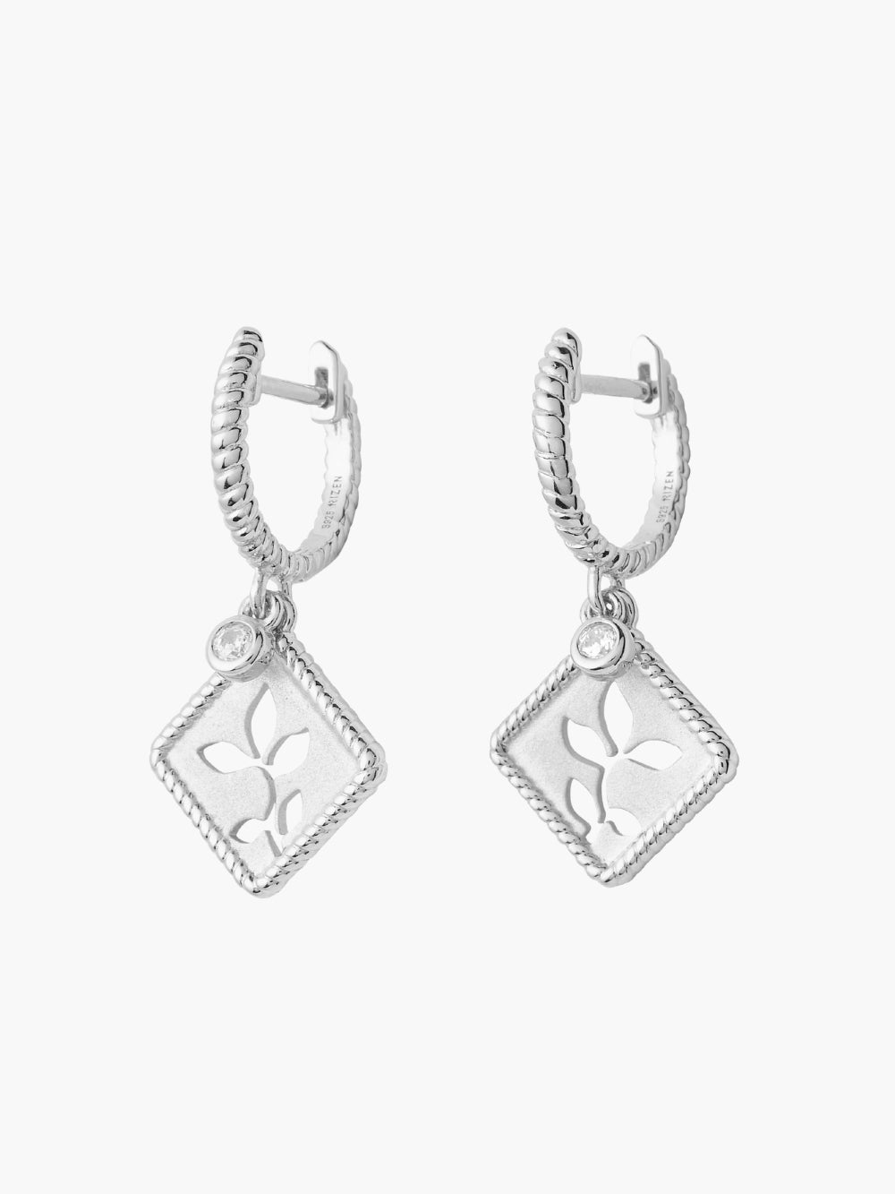 Olive Leaf Hoop Earrings