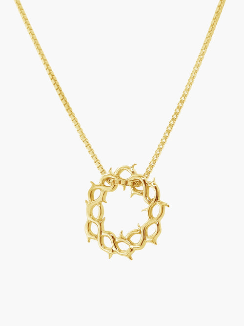 Crown of Thorns Necklace in the 18k gold plated from the Insignia collection. An Inspirational gift for any occasion by Rizen Jewelry.