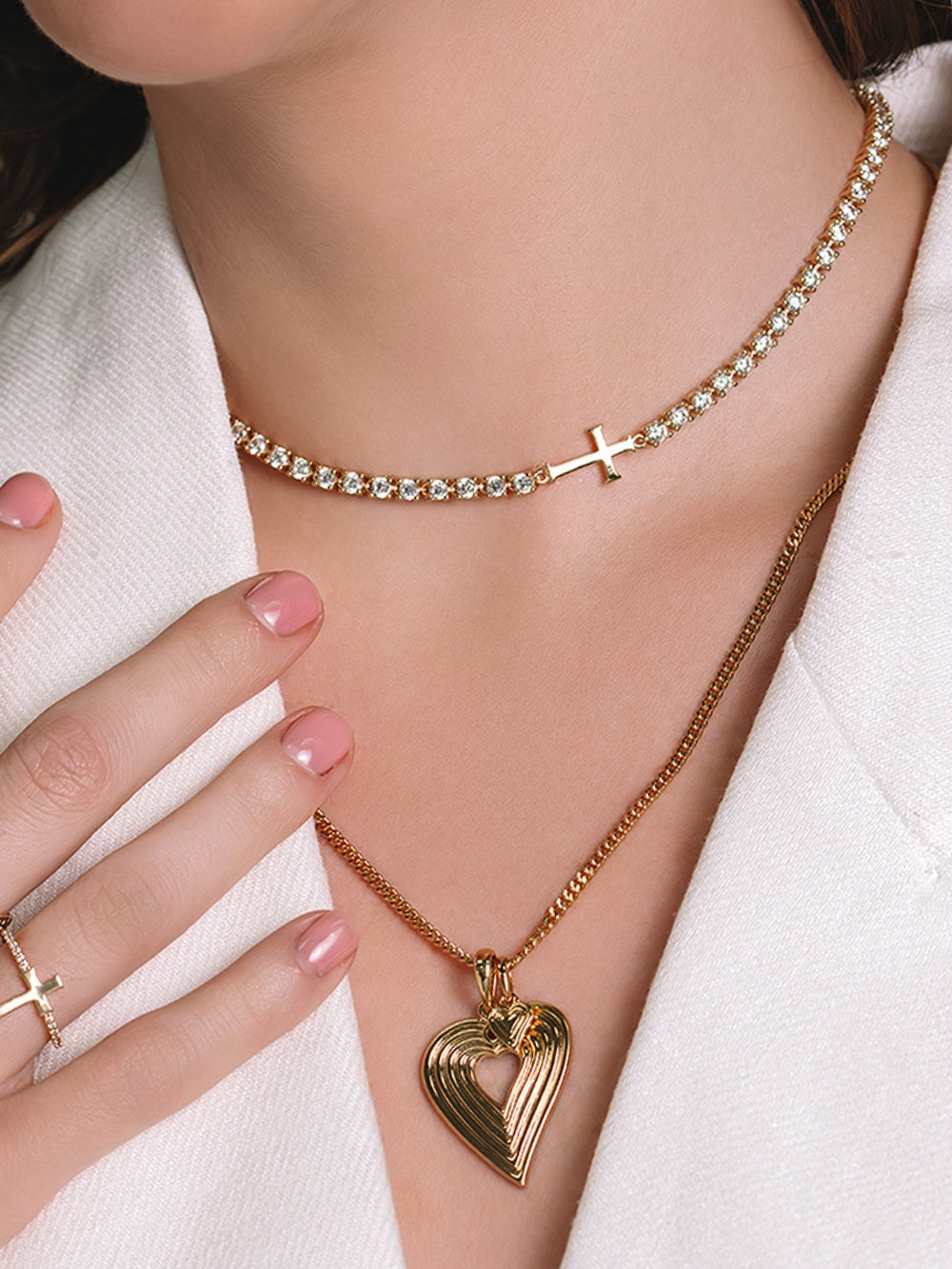 Luminous Cross Tennis Necklace