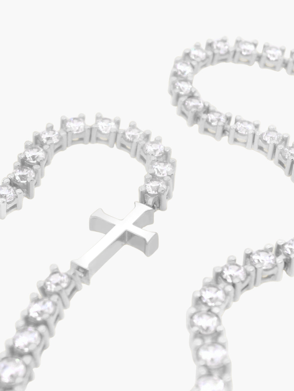 アクセサリー DIFFERENT NECKLACE SILVER 53cm Luminous Cross Tennis Necklace | Rizen Jewelry