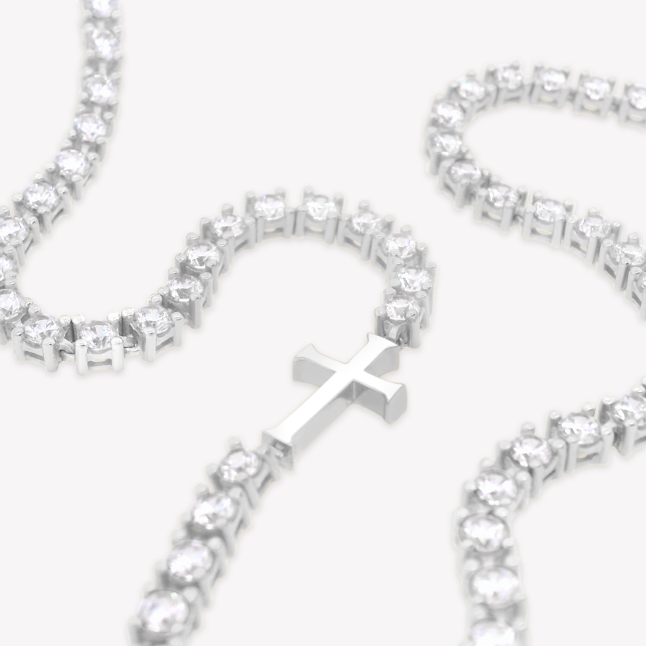 Luminous Cross Tennis Necklace – Rizen Jewelry