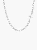 Mini chain breaker cross necklace in sterling silver from the Calvary collection by Rizen Jewelry. A wonderful  Christian Jewelry Gift.
