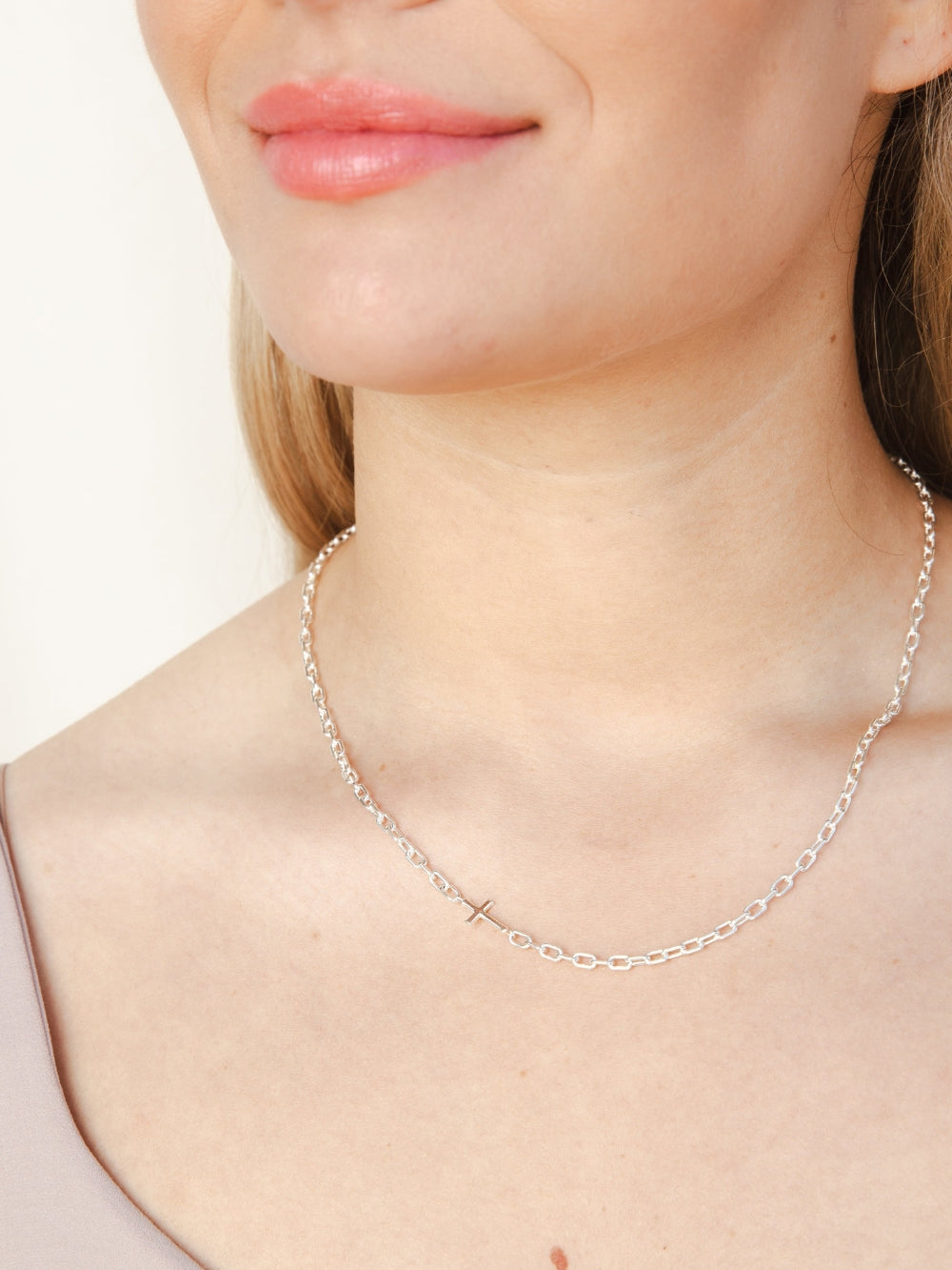 Mini Chain Breaker Cross Necklace