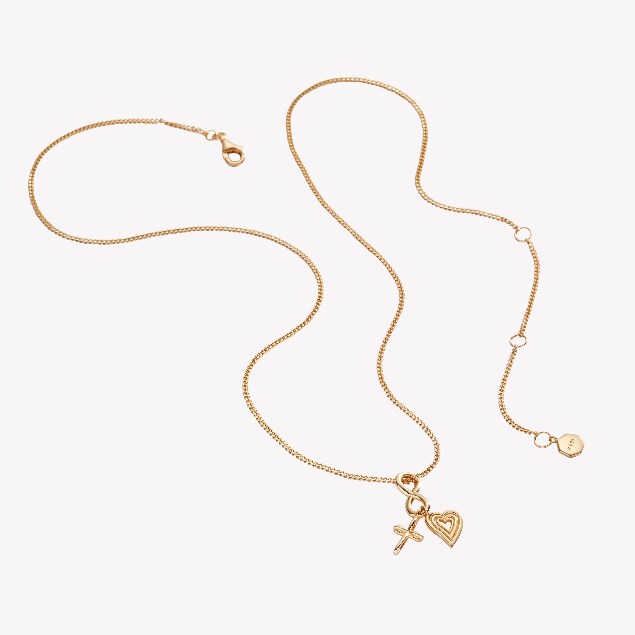 The Faith Hope Love Necklace in 18k Gold Vermeil by Rizen Jewelry