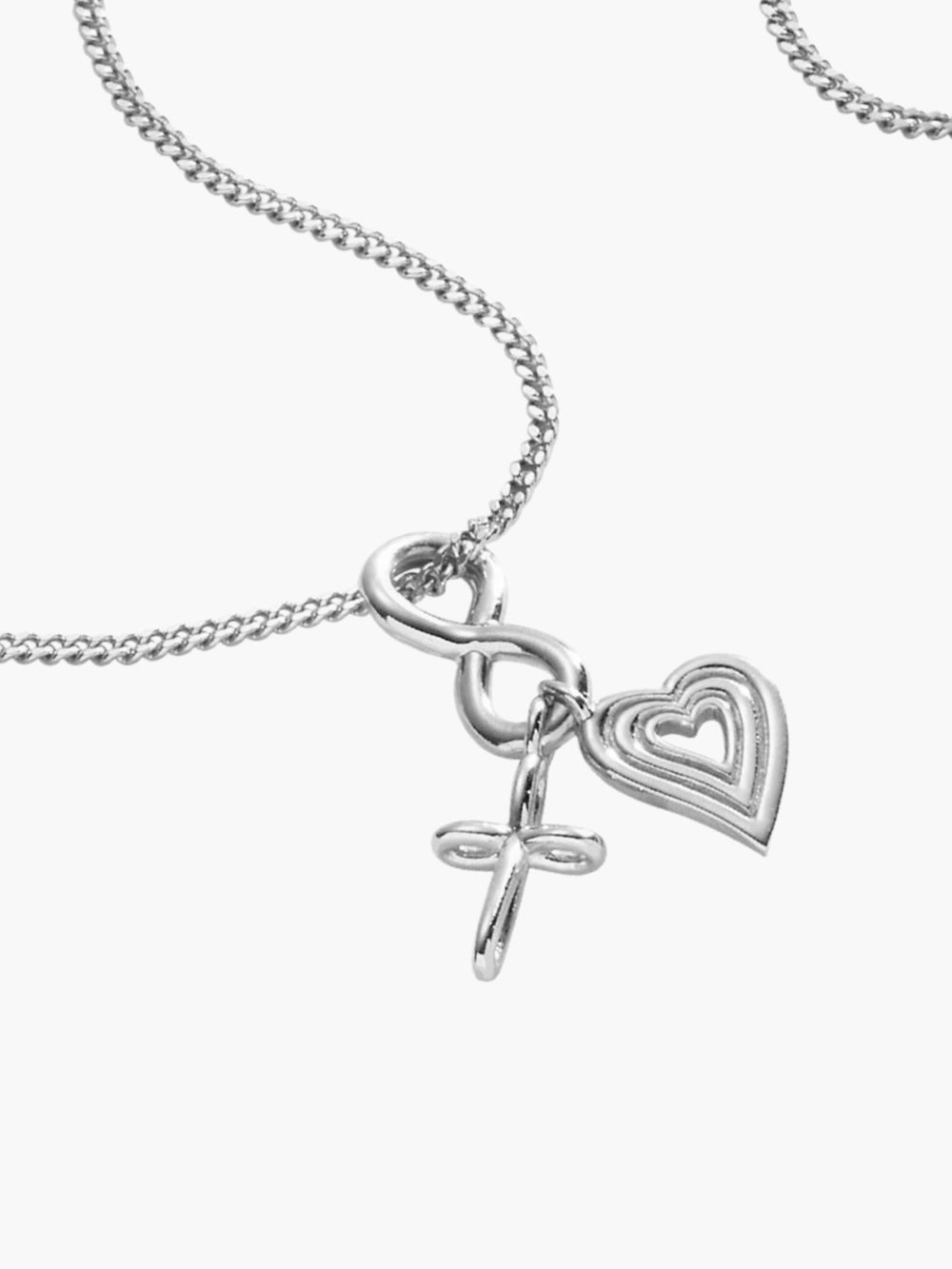 Faith, Hope, & Love Charm Pendant Necklace