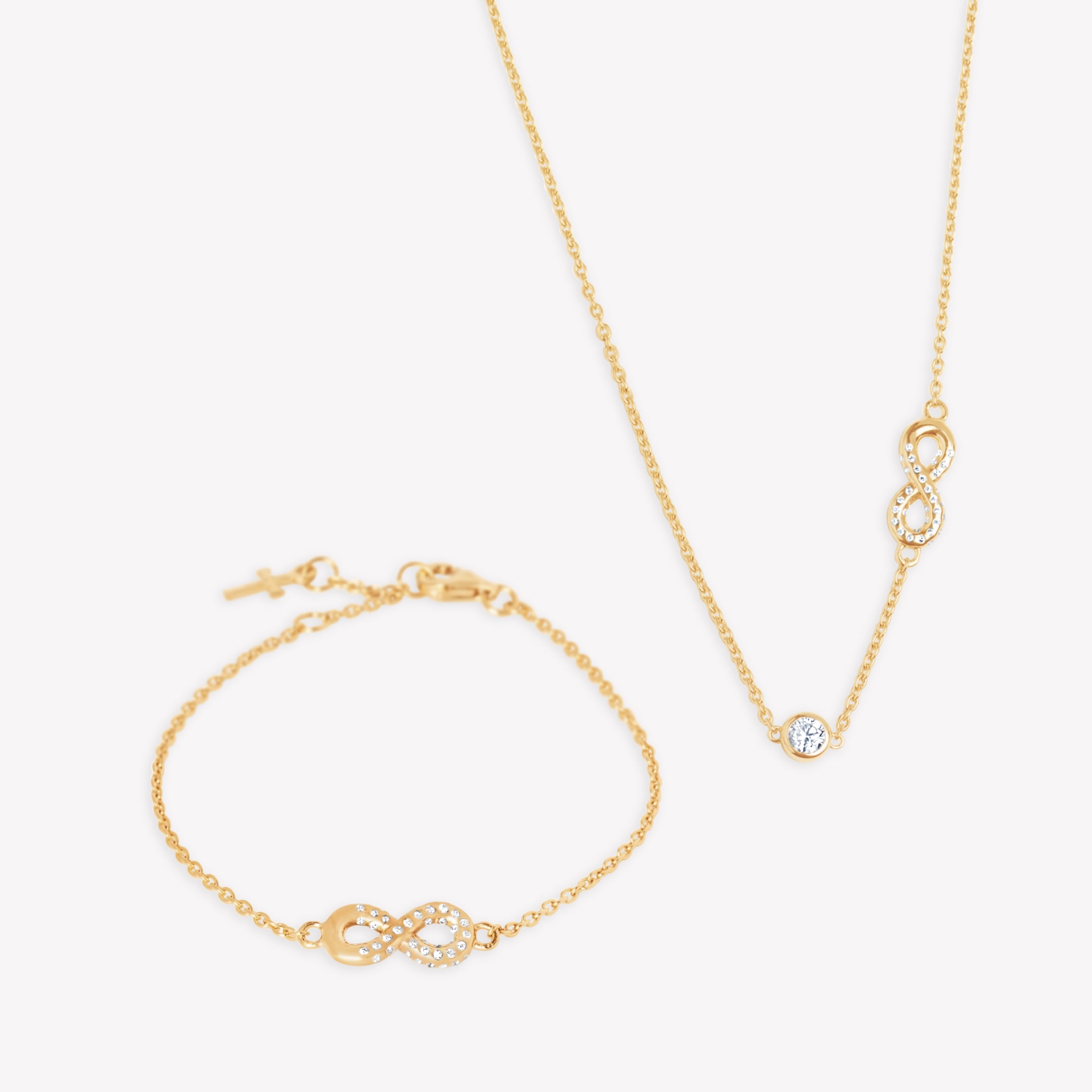 18k gold vermeil Infinite Hope Jewelry Gift Set features the matching necklace and bracelet. 