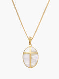 Mother Of Pearl Cross Pendant Necklace