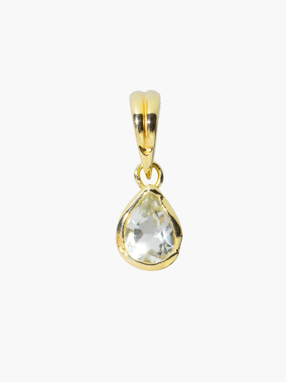 Rizen Jewelry Green Quartz Fully Known Prayer Pendant cradled in an 18 karat gold plated finish.