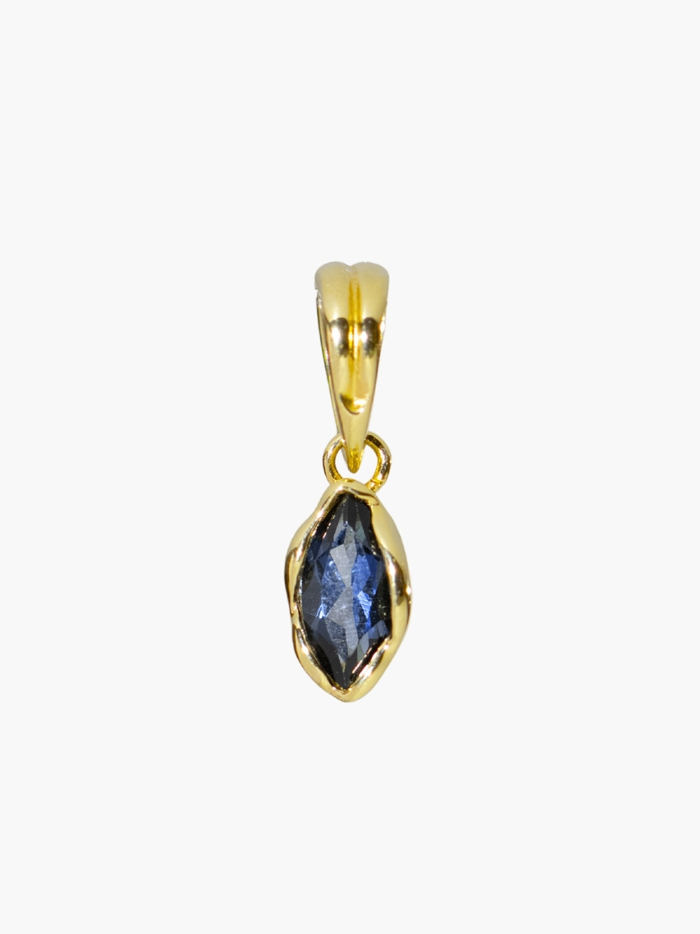 London Blue Topaz Fully Doned Prayer Pendant by Rizen Jewelry an 18 karat gold finish. 