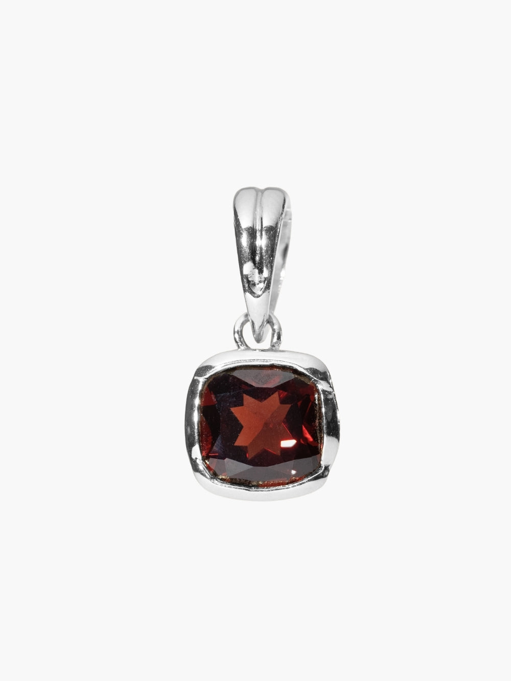 Sterling Silver Garnet Fully Known Prayer Pendant by Rizen Jewelry. 