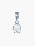White Sapphire Fully Known Prayer Pendant by Rizen Jewelry features An oval brilliant cut white sapphire stone is cradled in 18k gold plating over sterling silver setting. The pendant symbolizes Purity, New Identity, Innocence, and the month of April.