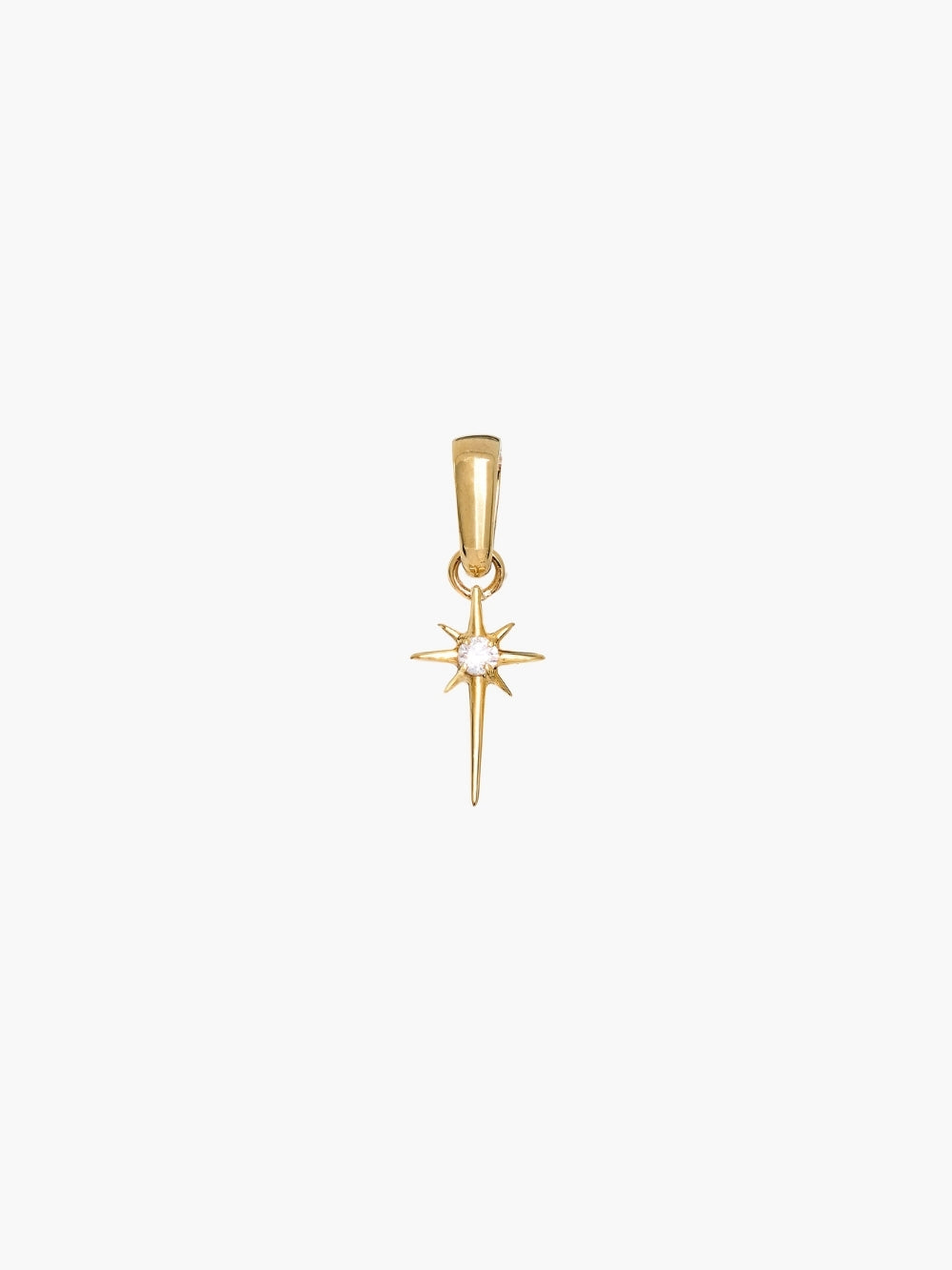 Adoring Star Pendant in 18k gold-plated sterling silver, a star cross-shaped pendant with cubic zirconia center,