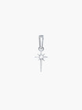 Adoring Star Pendant in sterling silver, a star cross-shaped pendant with cubic zirconia center, designed by Rizen Jewelry