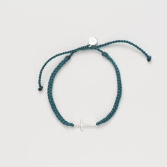Child of God Azure Blue Cross Braided Bracelet