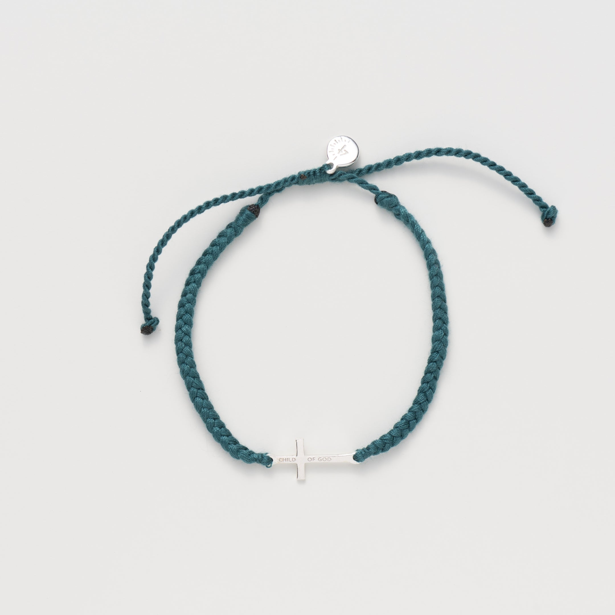 Child of God Azure Blue Cross Braided Bracelet