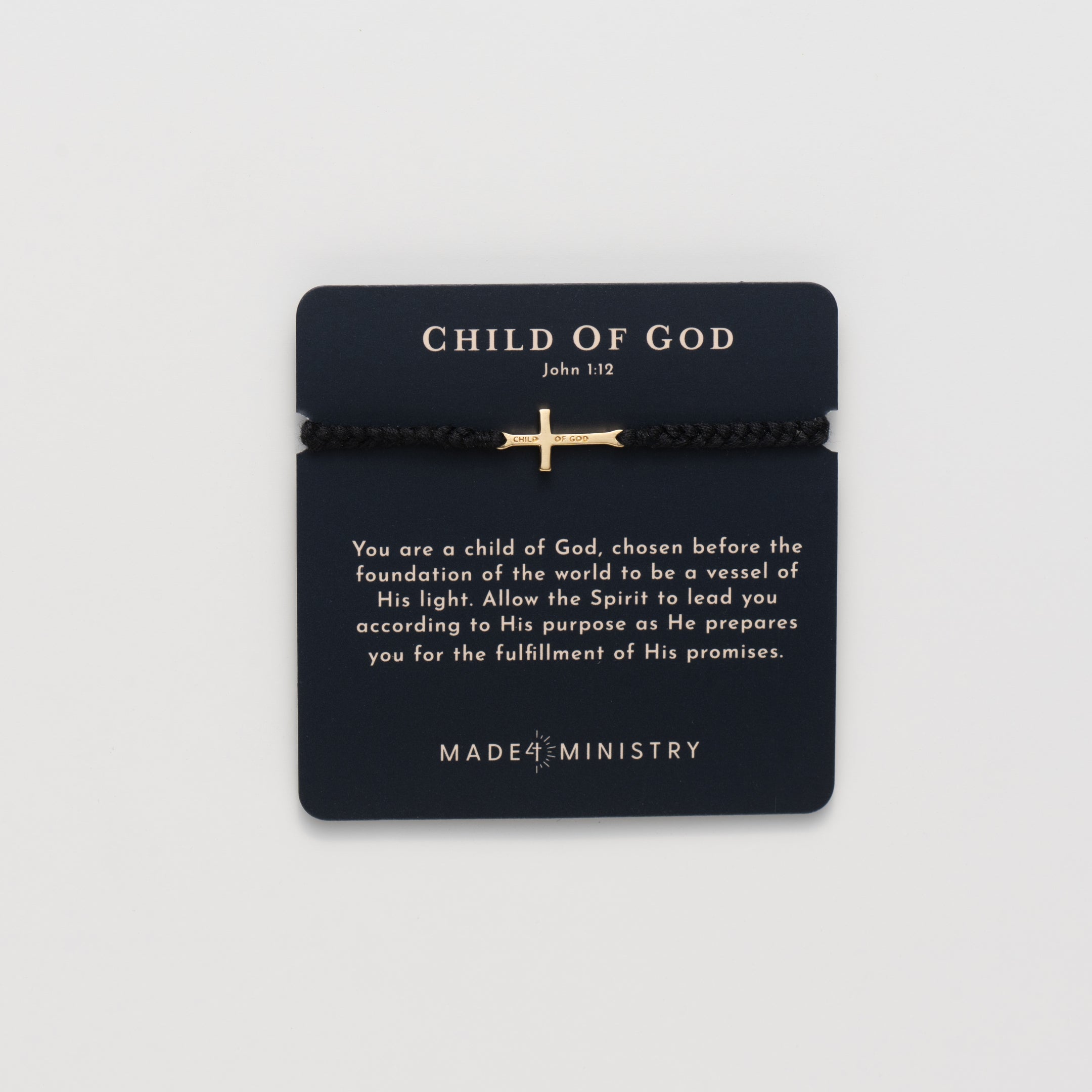 Child of God Black Cross Braided Bracelet