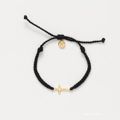 Child of God Black Cross Braided Bracelet