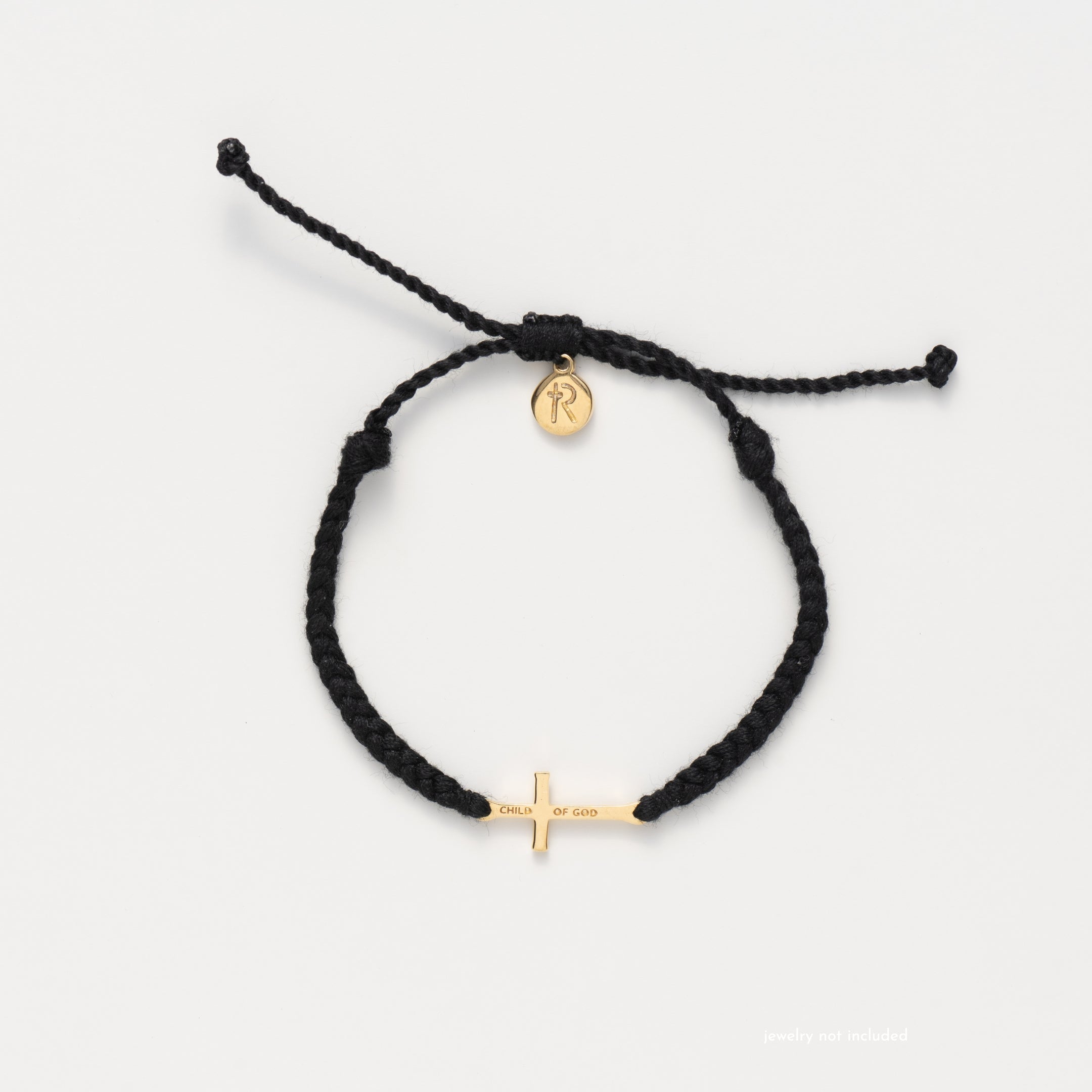 Child of God Black Cross Braided Bracelet