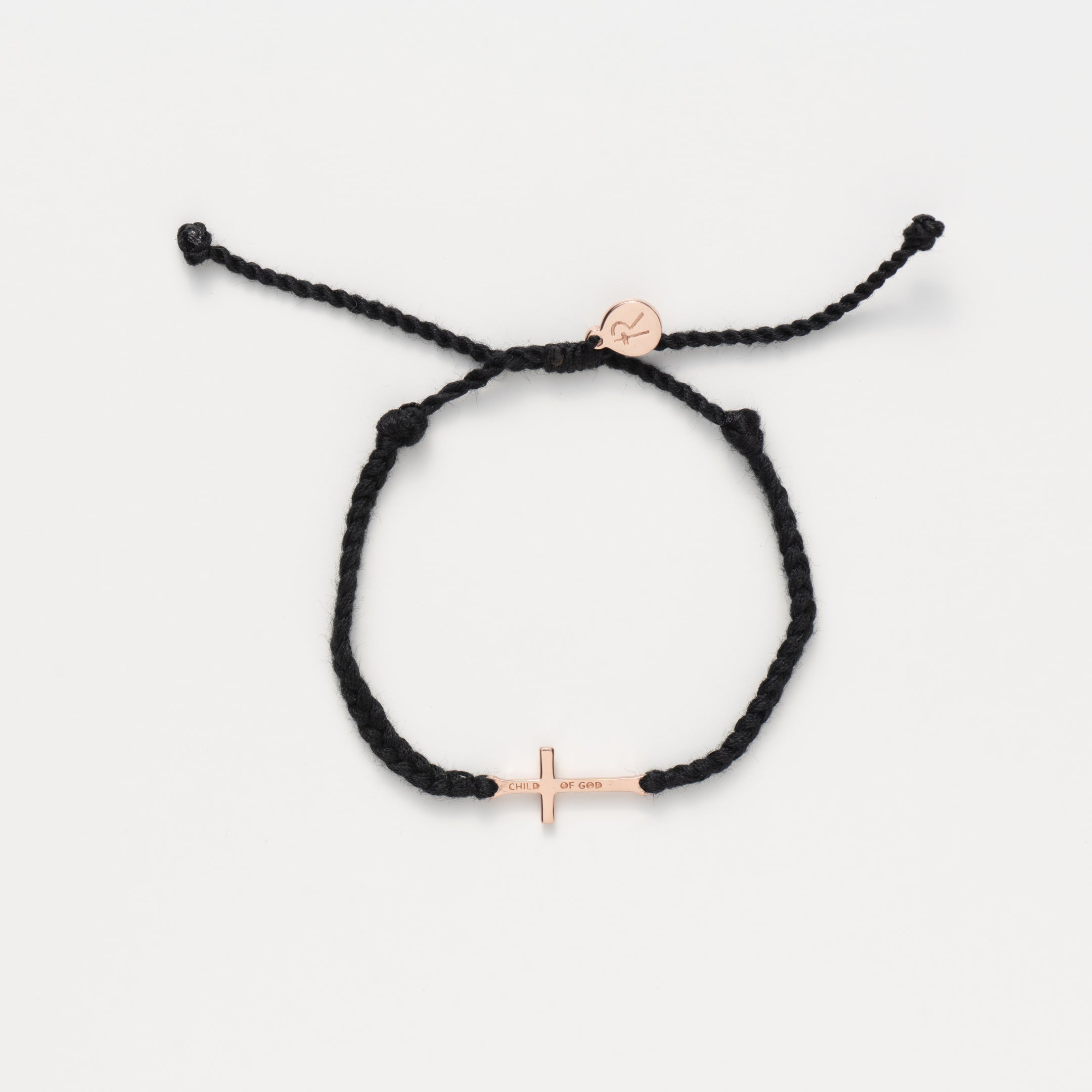 Child of God Black Cross Braided Bracelet