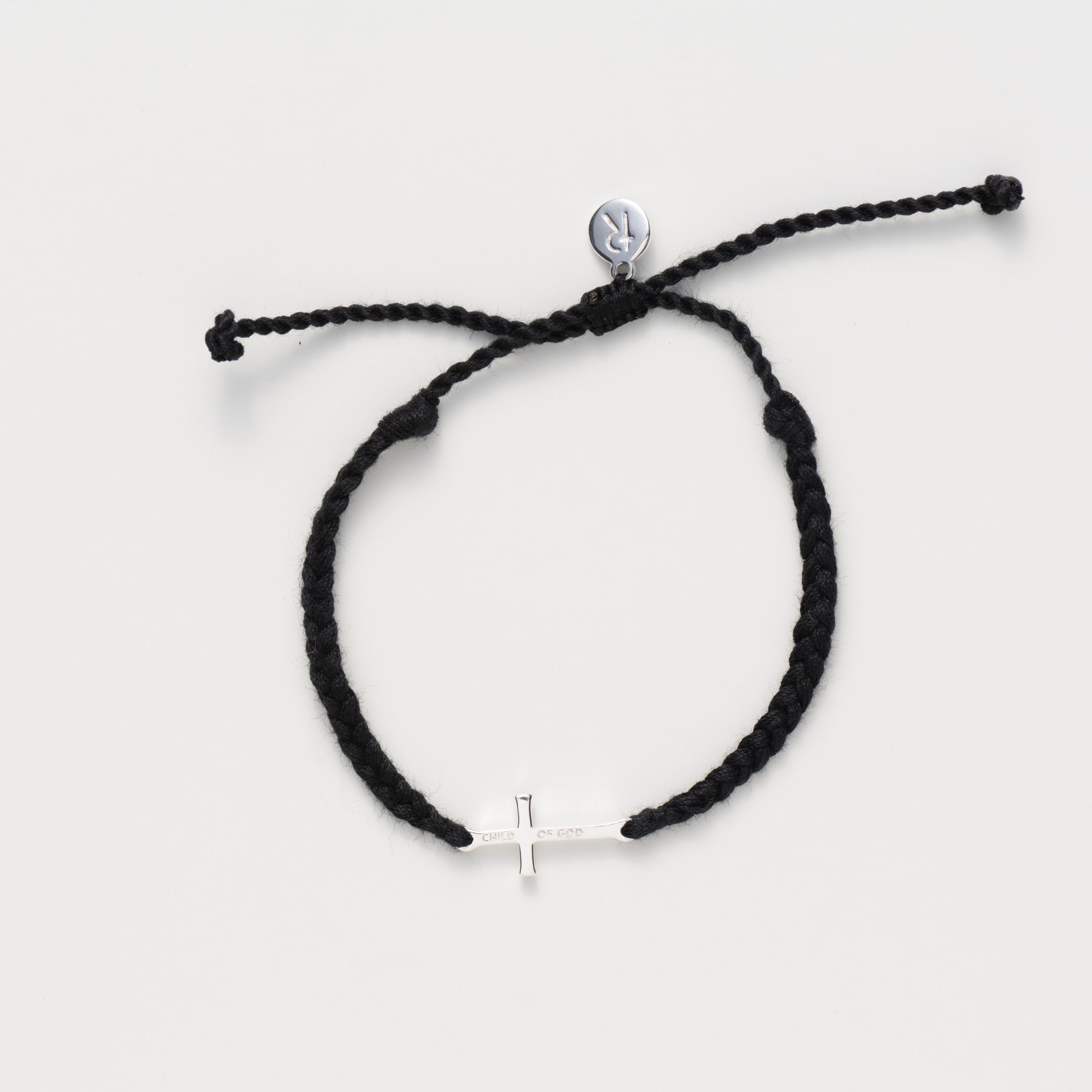 Child of God Black Cross Braided Bracelet