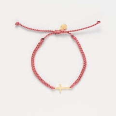 Child of God Dusty Rose Cross Braided Bracelet