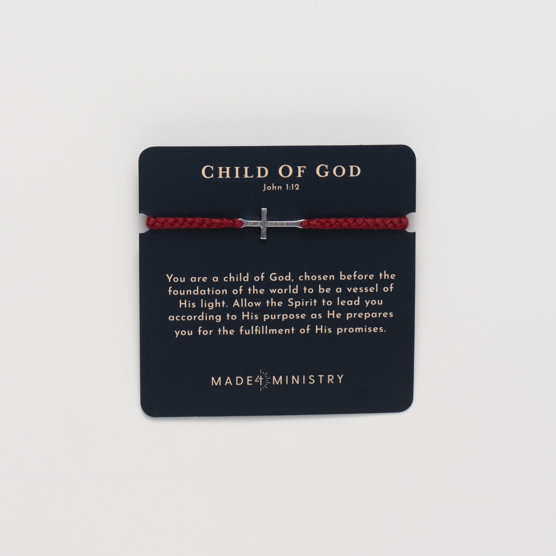Child of God Garnet Red Cross Braided Bracelet | Rizen Jewelry