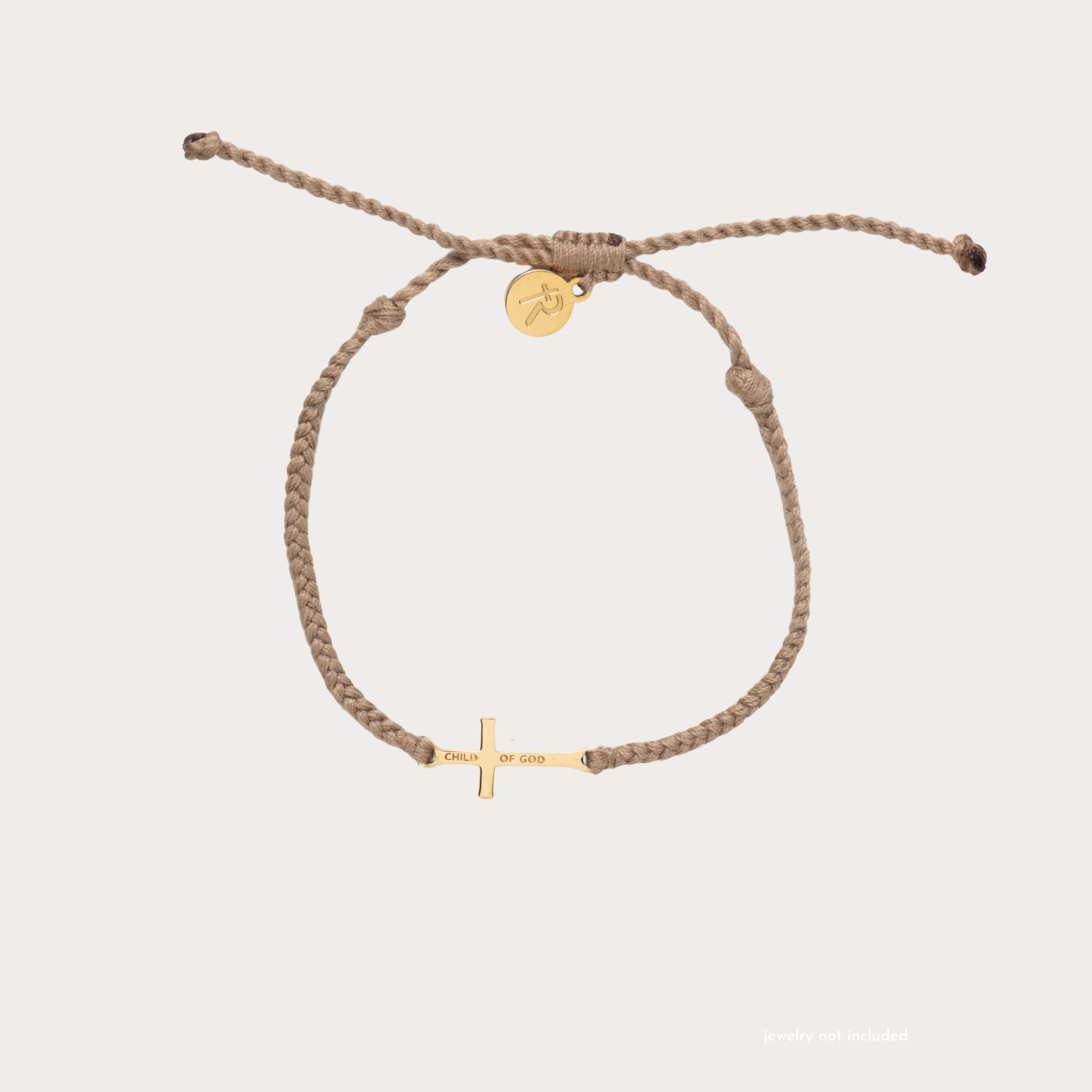 Child of God Khaki Cross Braided Bracelet