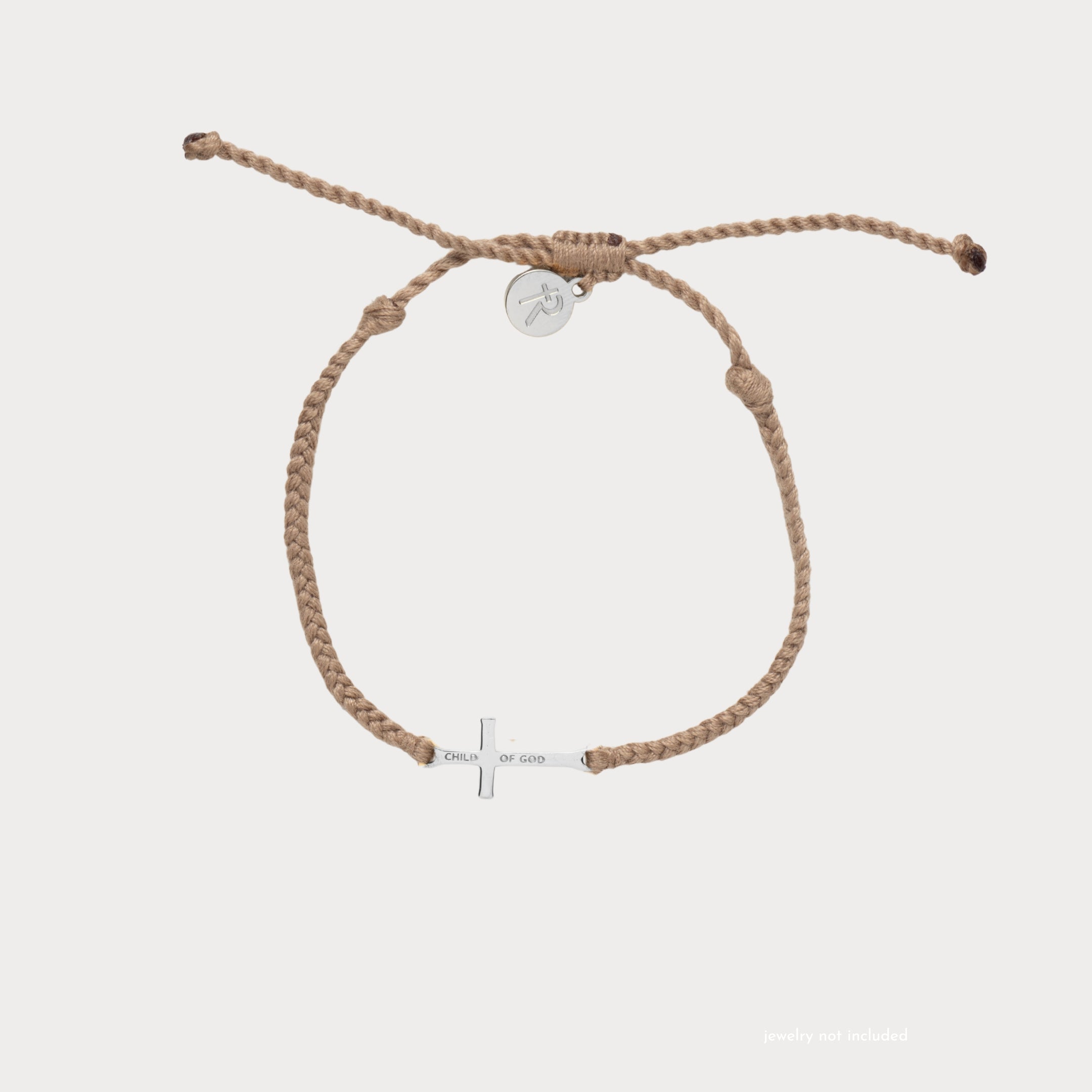 Child of God Khaki Cross Braided Bracelet