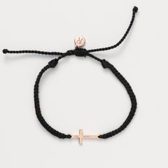 Stay Salty Cross Braided Black Cord Bracelet