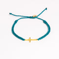 Loved Azure Blue Cross Braided Bracelet
