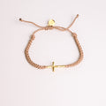 Loved Khaki Cross Braided Bracelet