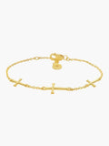 Calvary cross bracelet in 18k gold plated from the Calvary collection.  A timeless baptism gift by Rizen Jewelry.