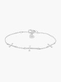 Calvary cross bracelet in sterling silver from the Calvary collection.  A timeless baptism gift by Rizen Jewelry.